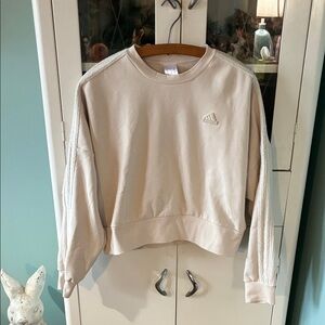 Adidas sz S Women's Cream Cropped Sweatshirt like new!